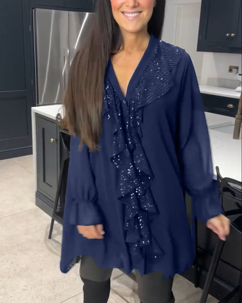 SelenaClers | Blusa con volantes y estilo elegante