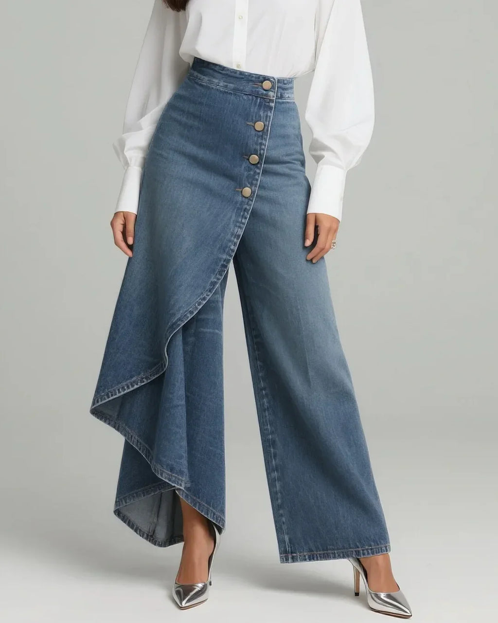 SelenaClers| Pantalones vaqueros cruzados