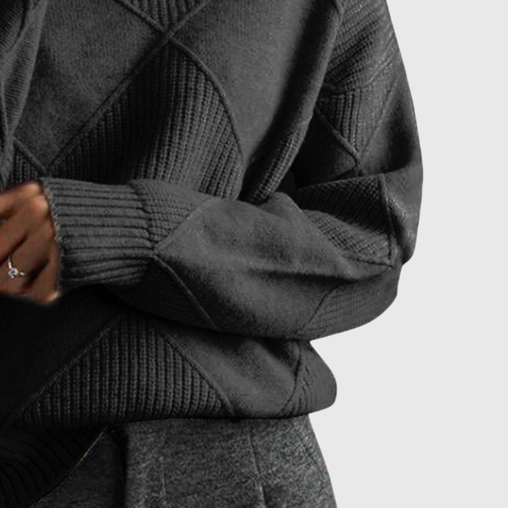 SelenaClers| Jersey de cuello alto con estampado geométrico