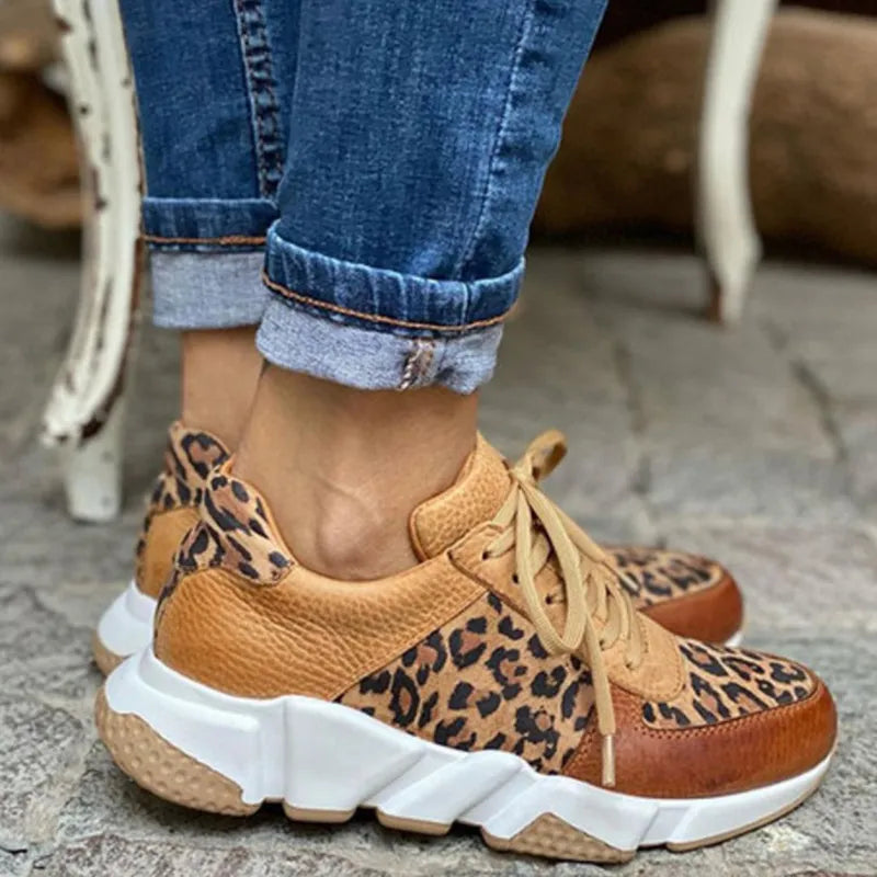 SelenaClers| Zapatillas cómodas con estampado de leopardo