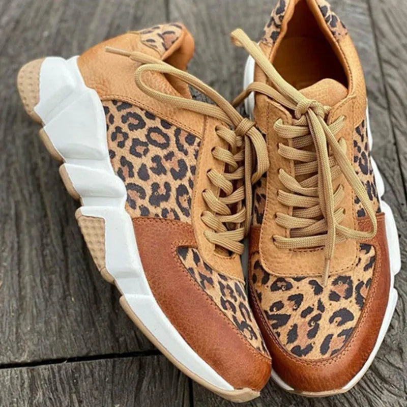 SelenaClers| Zapatillas cómodas con estampado de leopardo