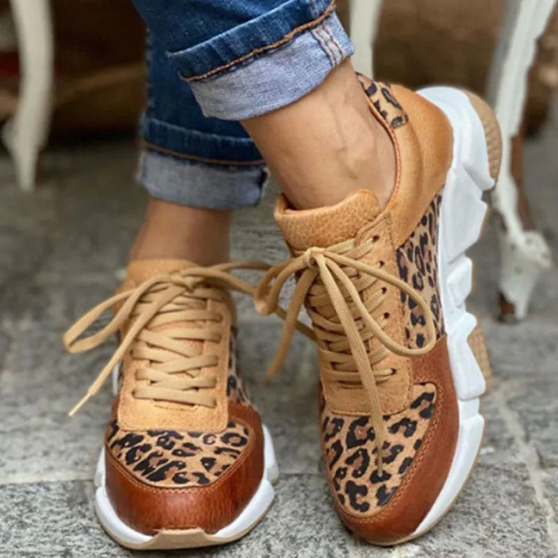 SelenaClers| Zapatillas cómodas con estampado de leopardo
