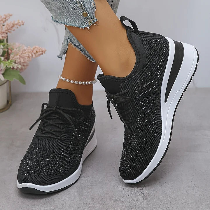 SelenaClers| Zapatillas con tacón de cuña brillante