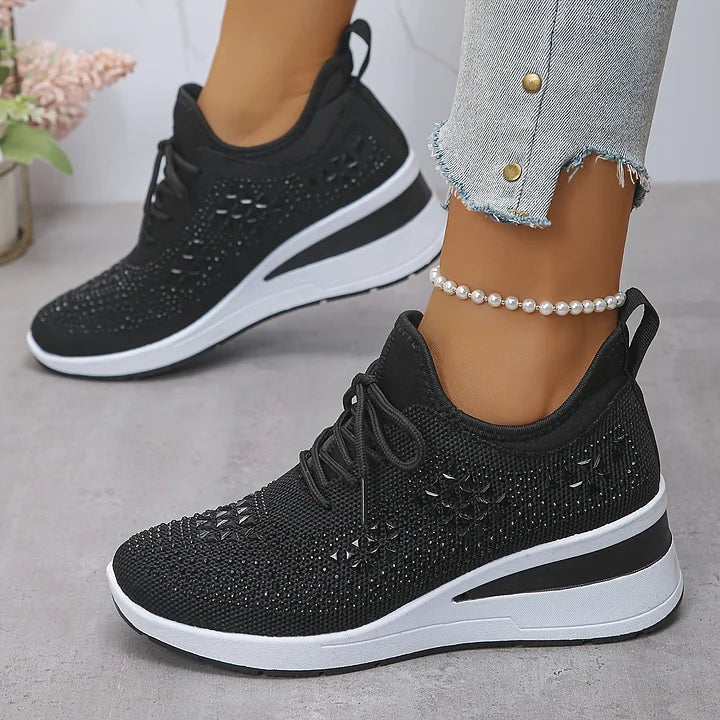 SelenaClers| Zapatillas con tacón de cuña brillante