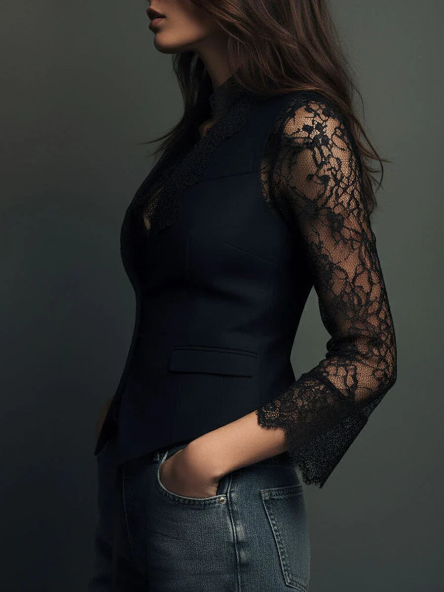 SelenaClers | Blazer Negro con Encaje