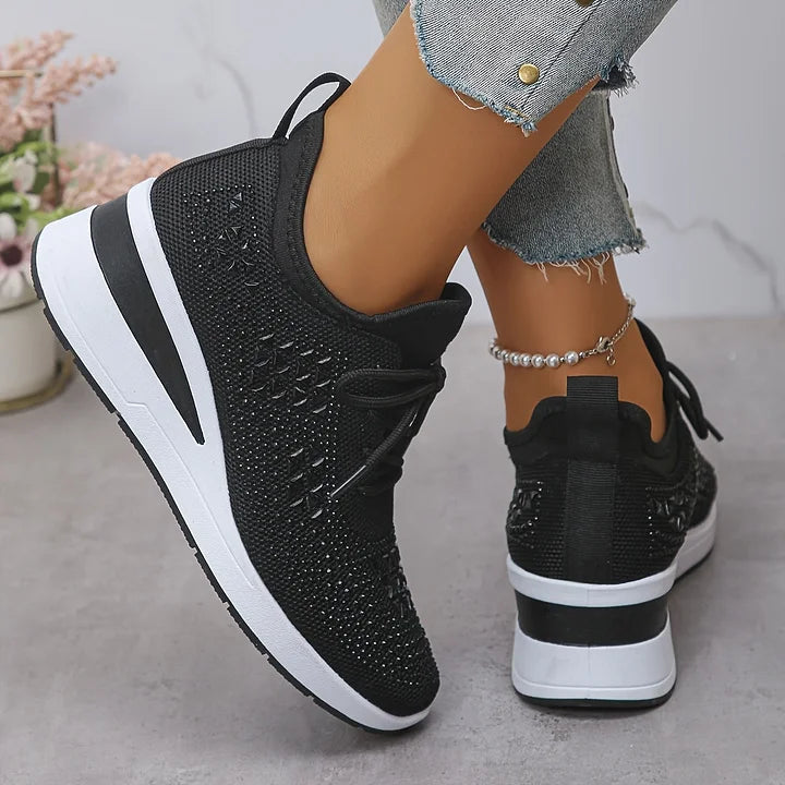 SelenaClers| Zapatillas con tacón de cuña brillante