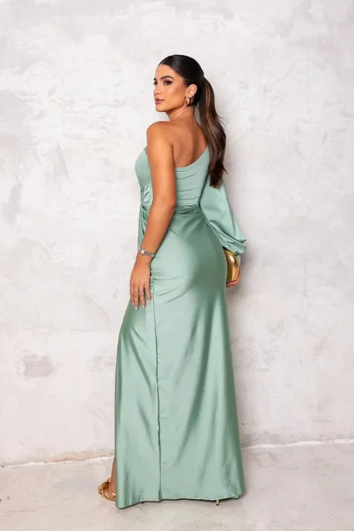SelenaClers | Vestido satinado de una manga