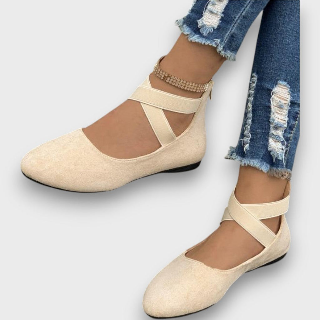 SelenaClers| Sandalias elegantes con cuña y diseño cruzado