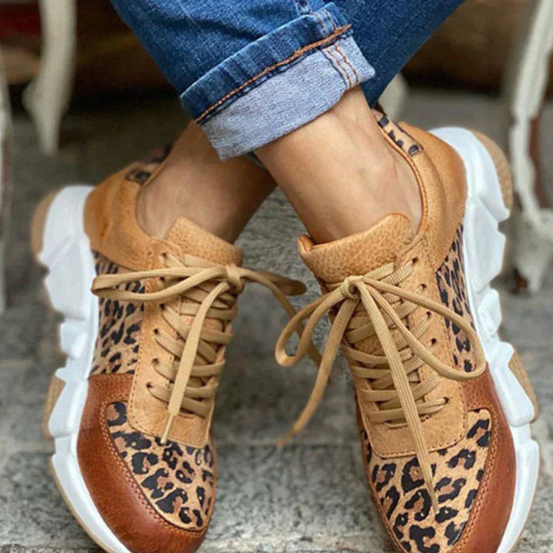 SelenaClers| Zapatillas cómodas con estampado de leopardo