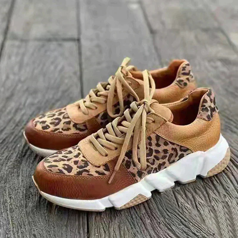 SelenaClers| Zapatillas cómodas con estampado de leopardo