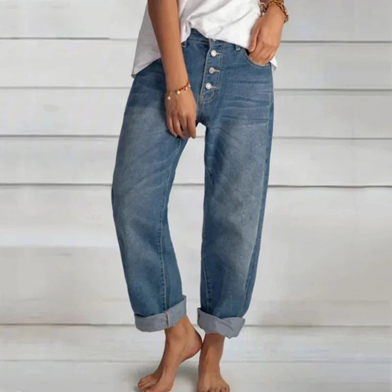SelenaClers| Vaqueros anchos de cintura alta y elegantes