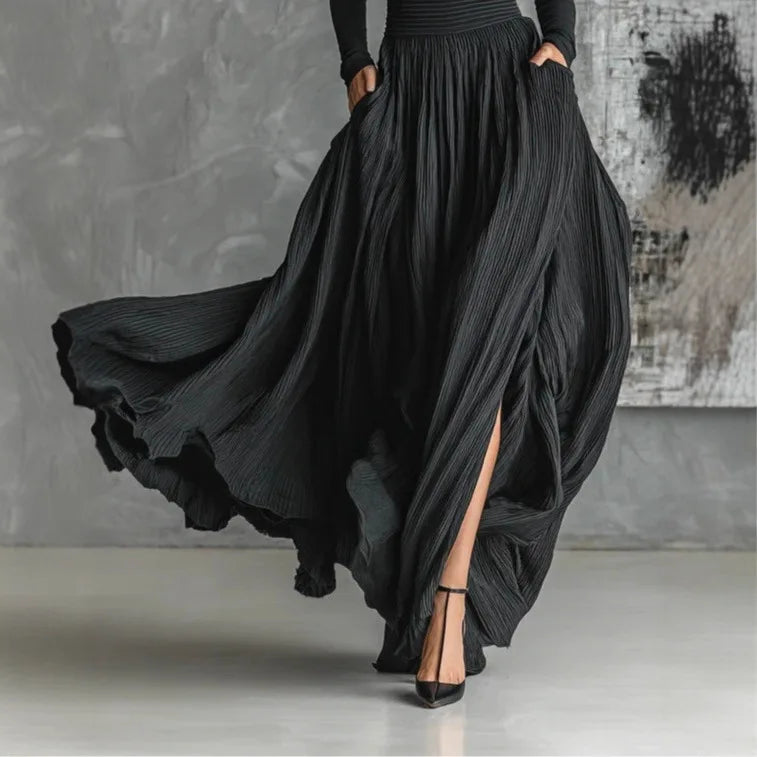 SelenaClers| Vestido largo negro elegante