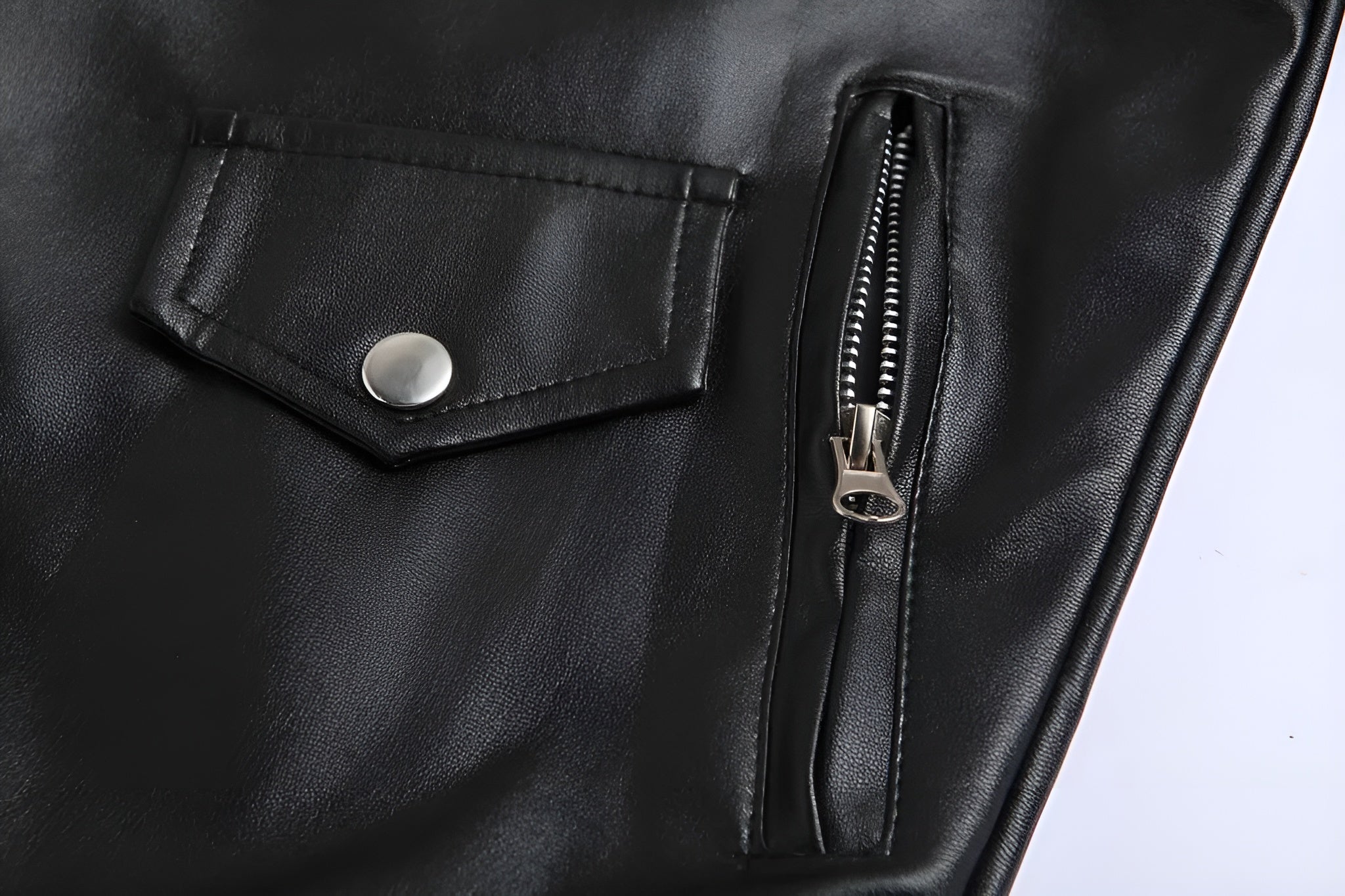 SelenaClers | Chaqueta clásica de cuero estilo motero