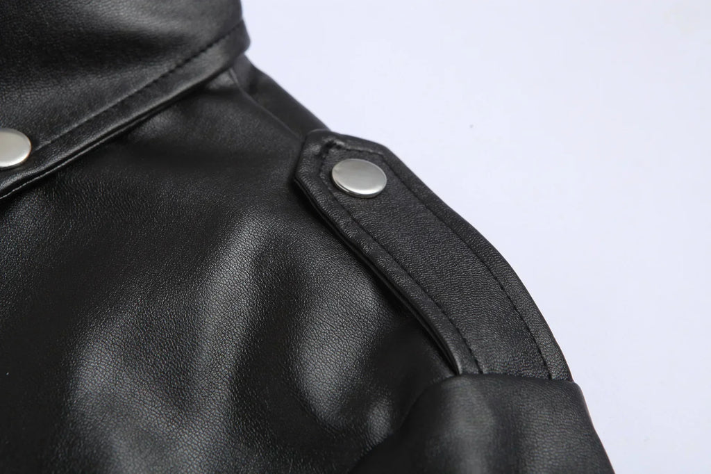 SelenaClers | Chaqueta clásica de cuero estilo motero