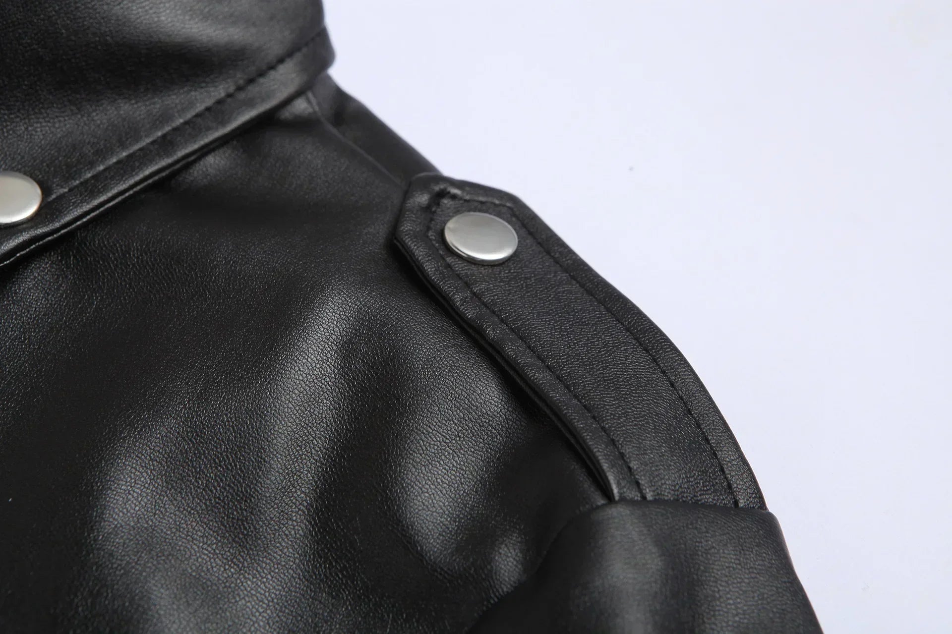 SelenaClers | Chaqueta clásica de cuero estilo motero