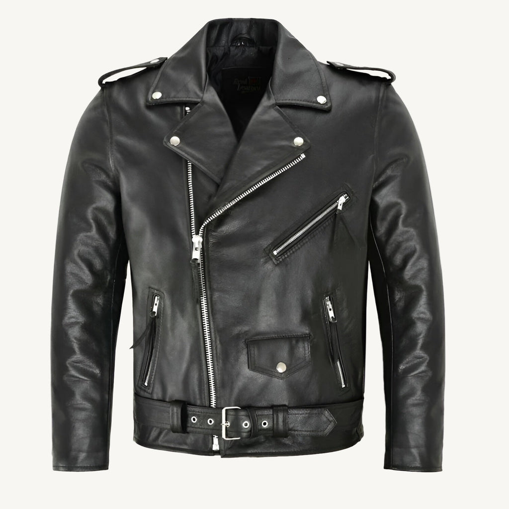 SelenaClers | Chaqueta clásica de cuero estilo motero