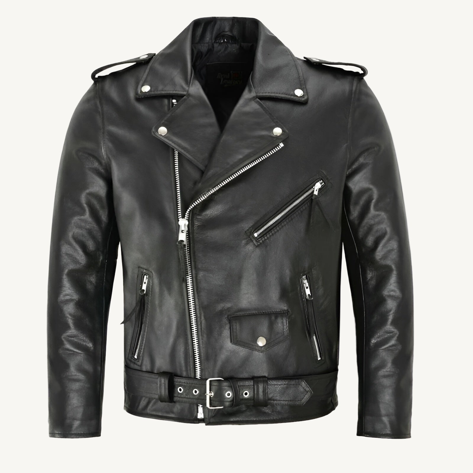 SelenaClers | Chaqueta clásica de cuero estilo motero