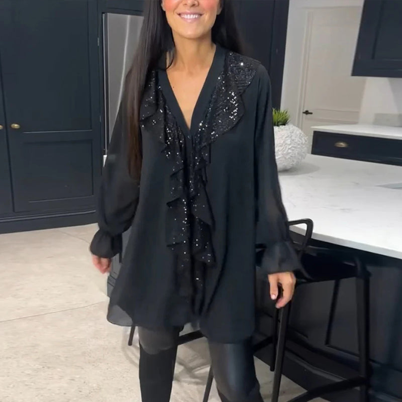 SelenaClers | Blusa con volantes y estilo elegante
