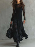 SelenaClers | Vestido largo holgado de tul negro