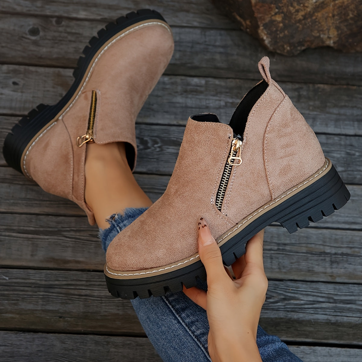 SelenaClers| Botas de agua elegantes con cremallera