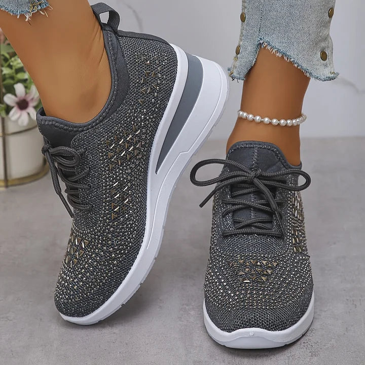 SelenaClers| Zapatillas con tacón de cuña brillante