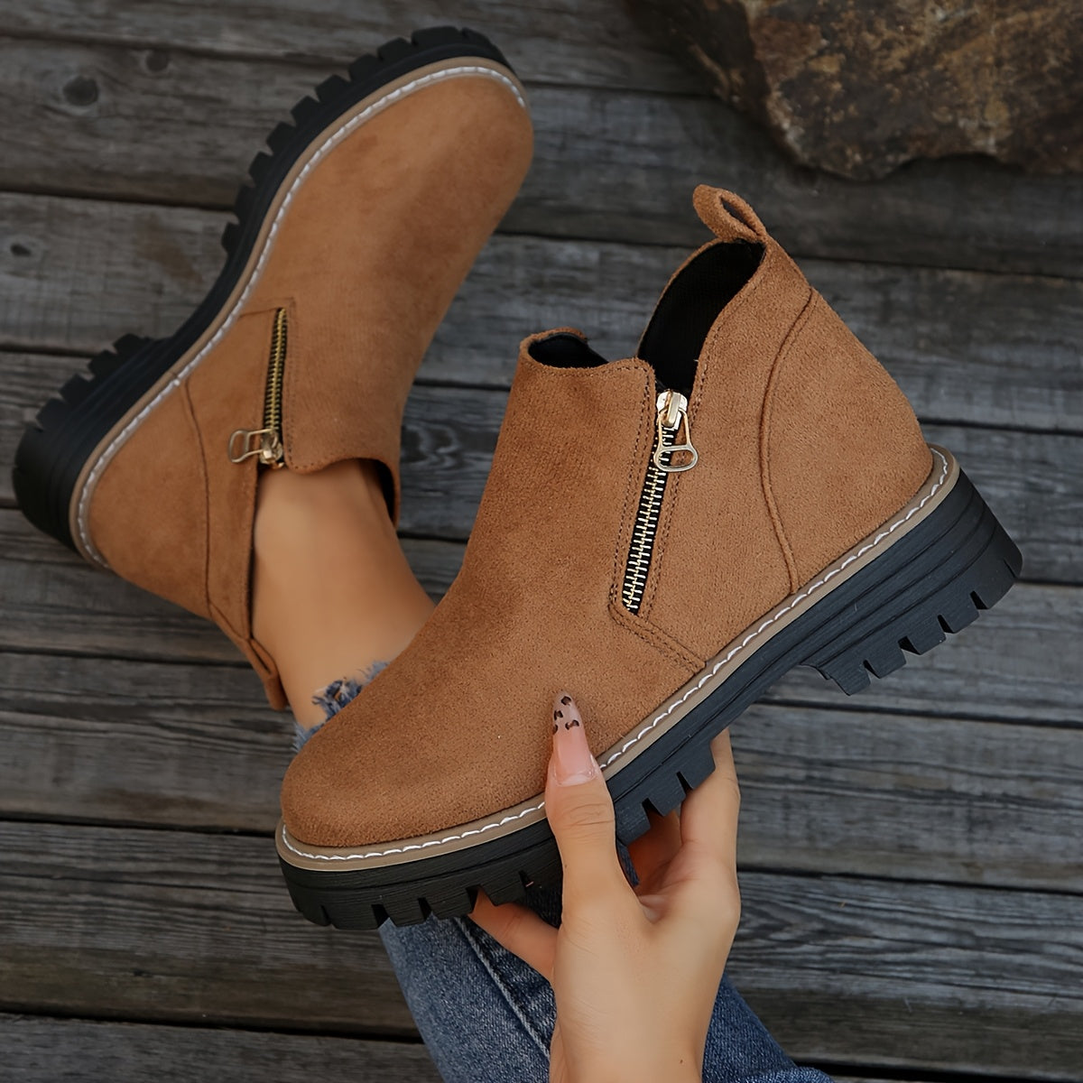 SelenaClers| Botas de agua elegantes con cremallera