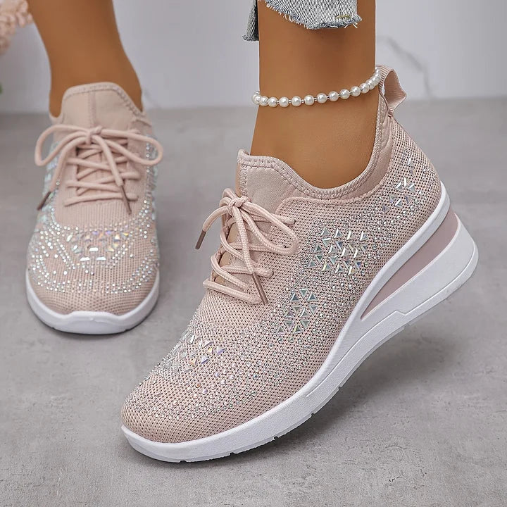 SelenaClers| Zapatillas con tacón de cuña brillante