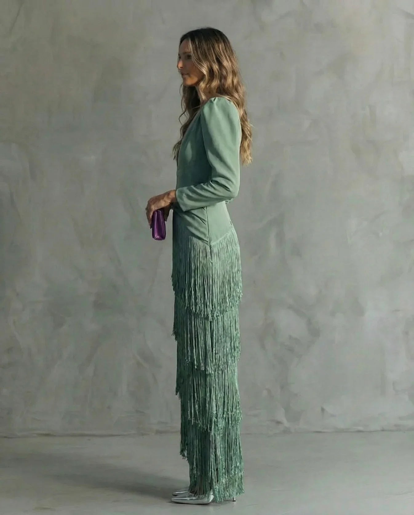SelenaClers | Vestido elegante con mangas de flecos