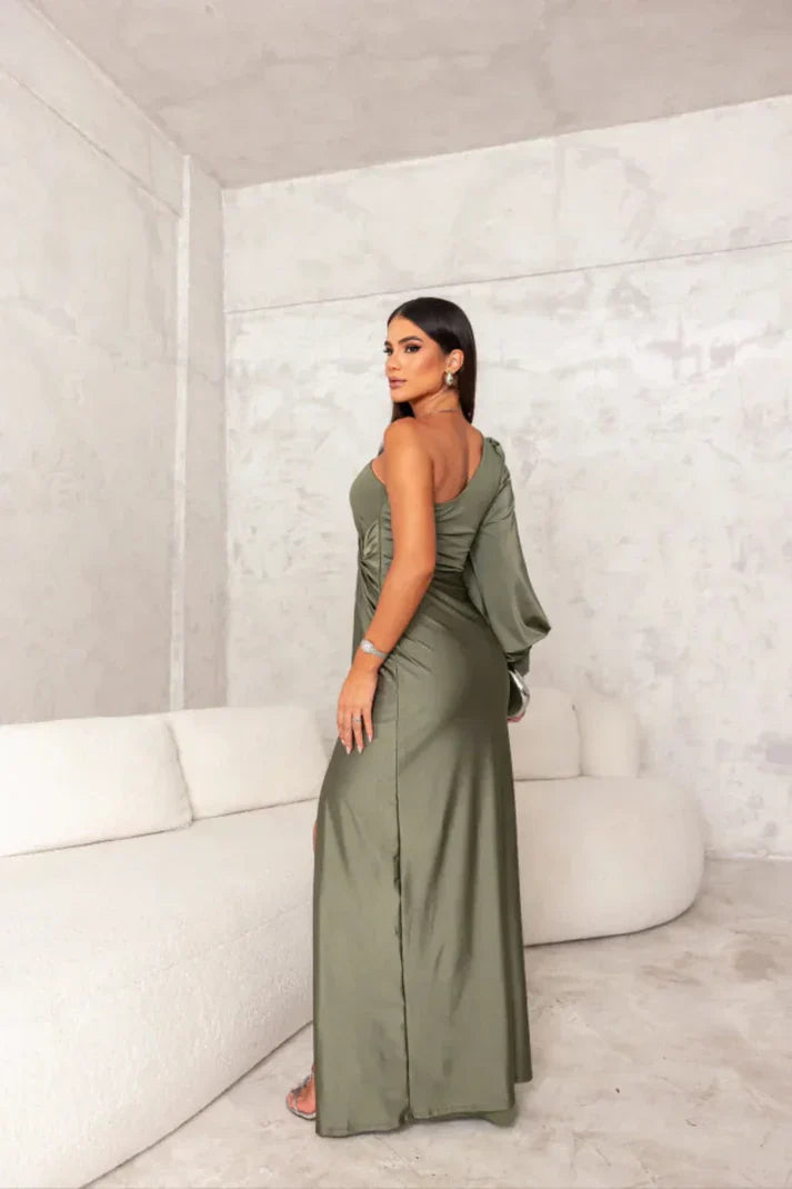 SelenaClers | Vestido satinado de una manga