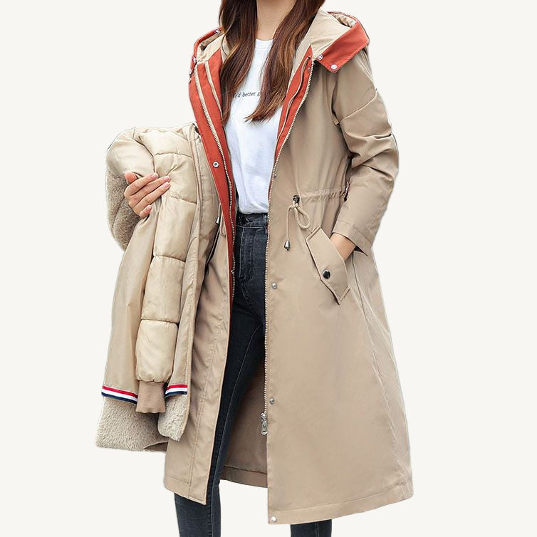 SelenaClers | Chaqueta de invierno para mujer con capucha y cuello suave