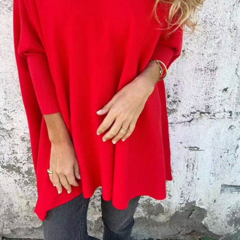 SelenaClers| Top cómodo con cuello en V y corte holgado