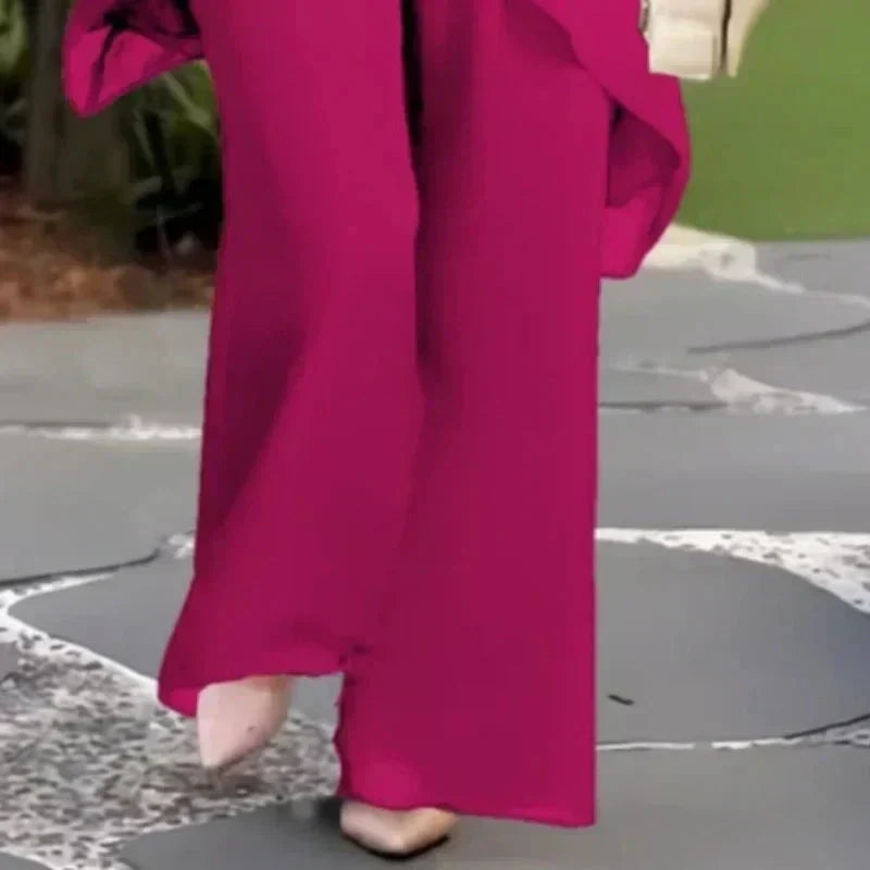 SelenaClers| Conjunto elegante de top y pantalón asimétrico